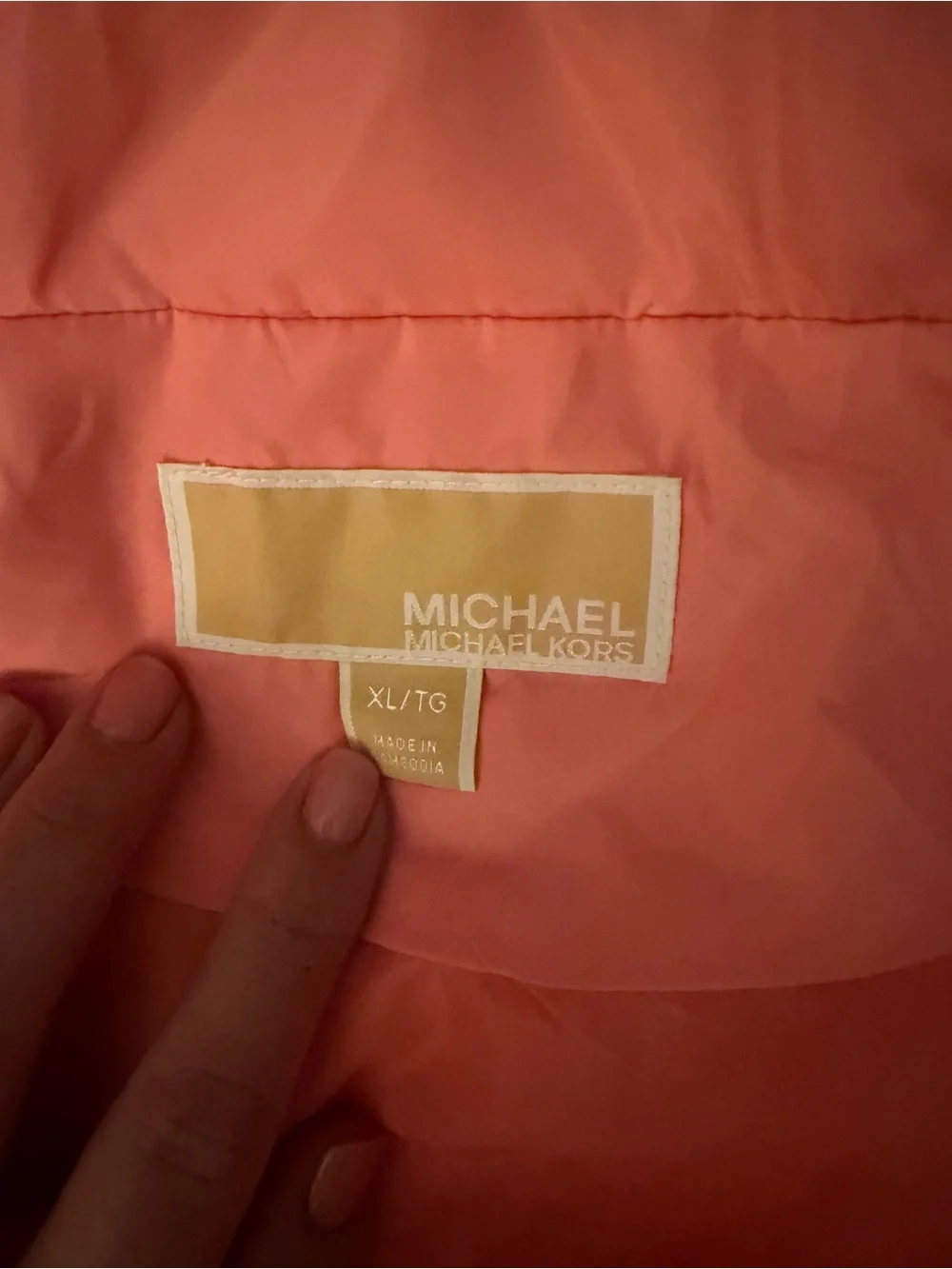 Michael Kors Coral Pink Quilted Sleeveless Vest